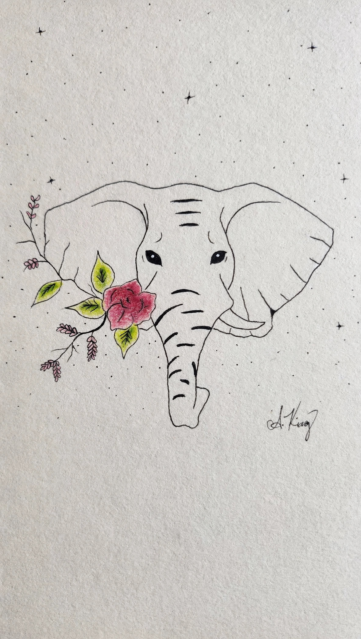 Bloom — Ink Pen & Colored Pencil