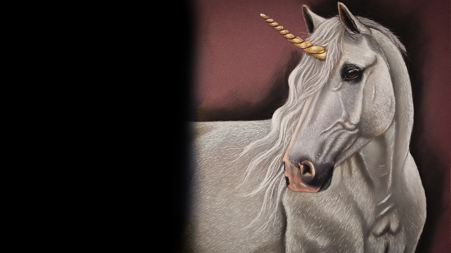Majesty — Pastel pencils on toned paper