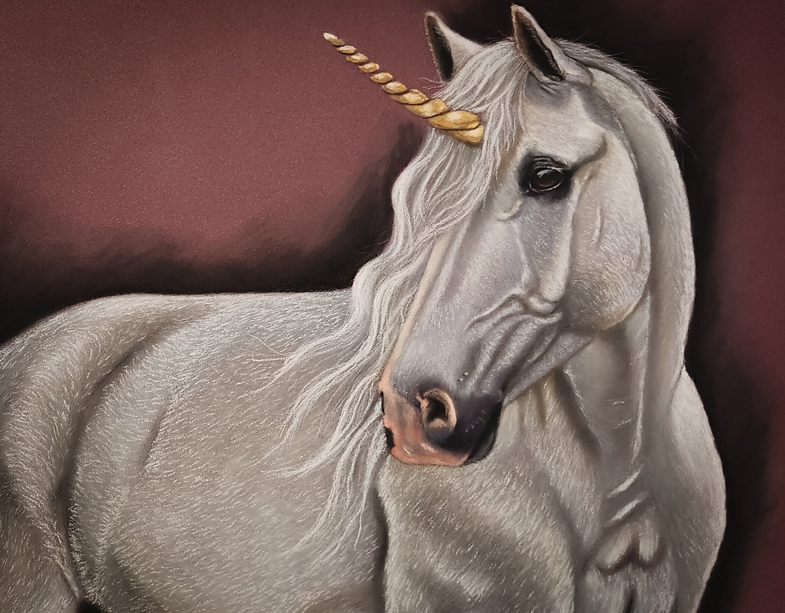Majesty — Pastel pencils on toned paper