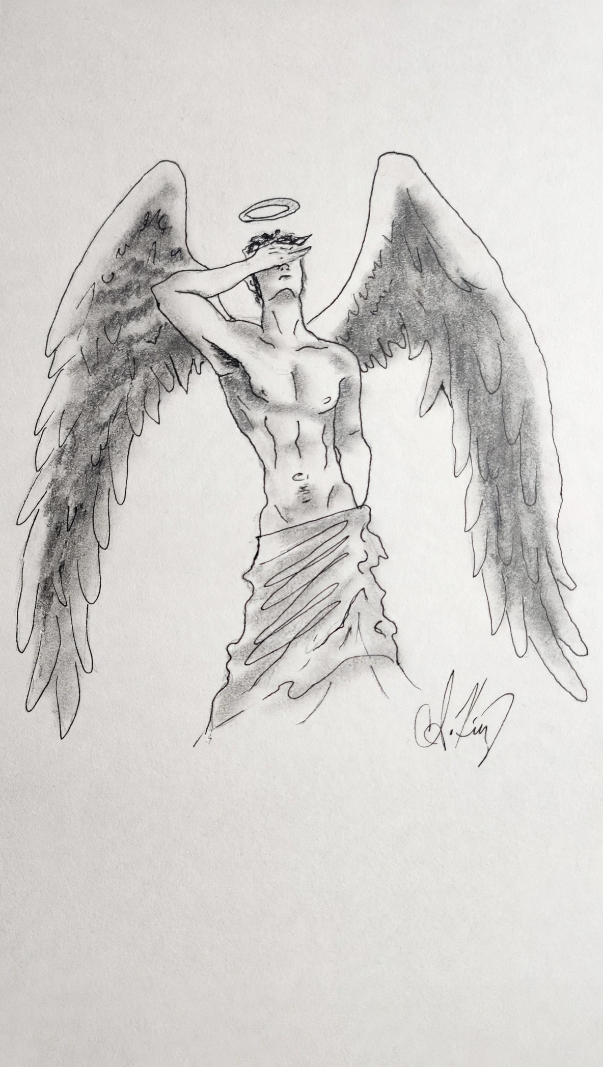 Angel Of Mine — Graphite & Ink Pen