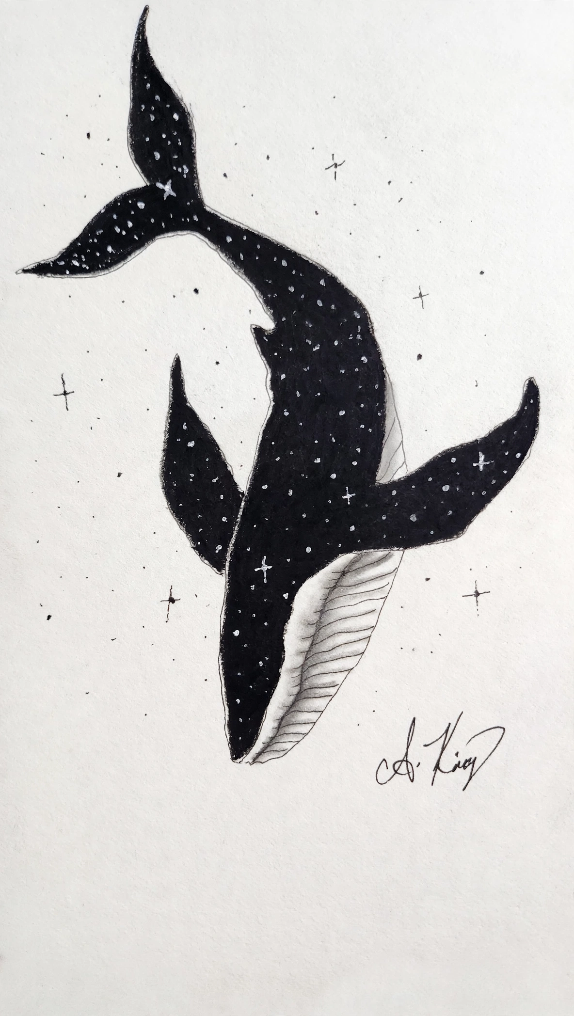 Beneath The Stars — Charcoal & Ink Pen