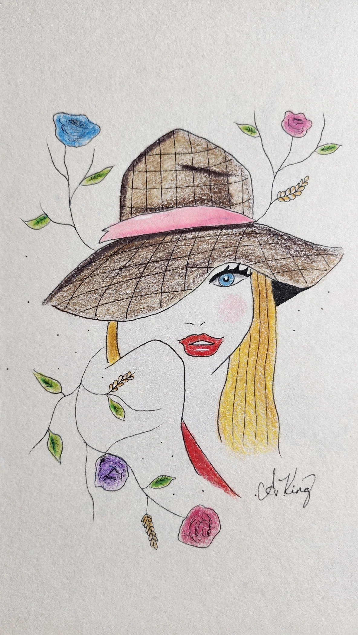 Cherry Baby — Colored pencil